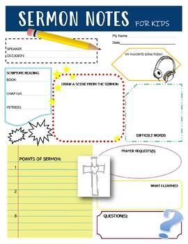 Preview of Sermon Notes for Kids