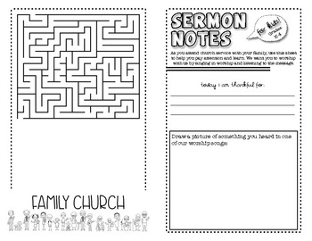 Preview of Sermon Notes for Kids (Grades K-4)