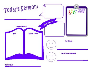 Preview of Sermon Notes for young children