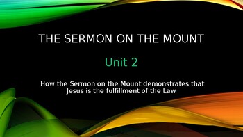 Preview of Sermon on the Mount Unit 2