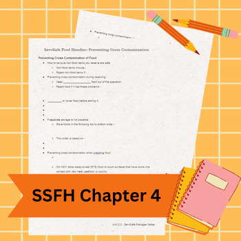 Preview of ServSafe Food Handler Fill-in-the-blank Notes - Chapter 4