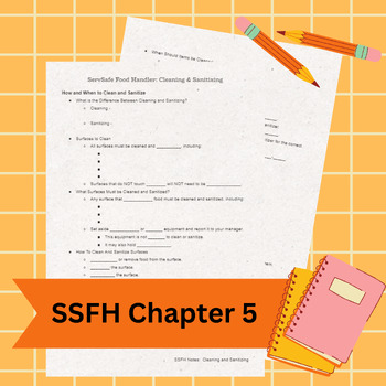 Preview of ServSafe Food Handler Fill-in-the-blank Notes - Chapter 5