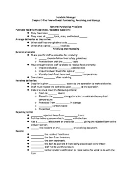 Preview of ServSafe Manager Skeleton Notes Chapter 5