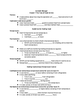 Preview of ServSafe Manager Skeleton Notes Chapter 7