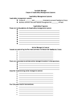 Preview of ServSafe Manager Skeleton Notes Chapter 8