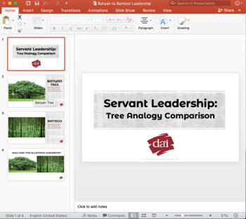 Preview of Servant Leadership: Tree Analogy Comparison