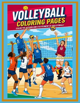 Preview of Serve, Set, Spike: Dive into Our Volleyball Coloring Pages!