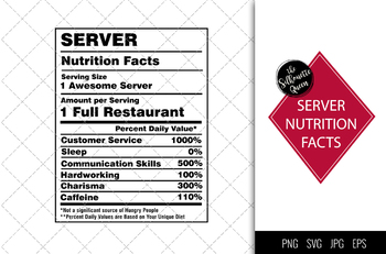 Preview of Server Nutrition facts svg – Nutrition svg –Server facts clipart