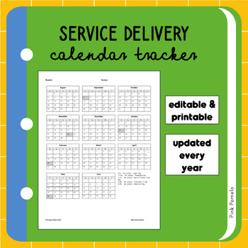 Preview of Service Delivery Grid - Track Attendance and Minutes 2023-2024