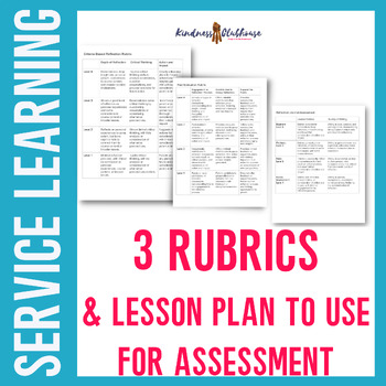 Preview of Service Learning Project Based Learning 3 Rubric samples and lesson plan