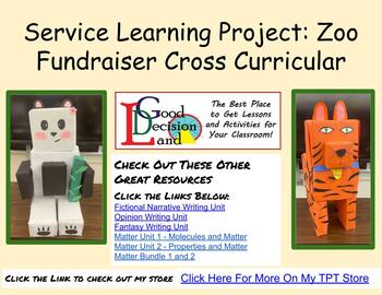 Preview of Service Learning Project: Zoo Fundraiser Cross Curricular