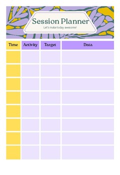 Preview of Session Plan Template