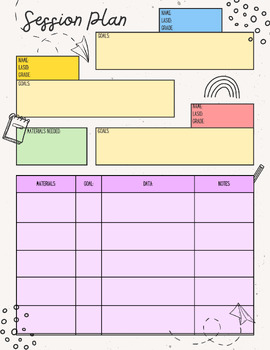 Preview of Session Planning Template