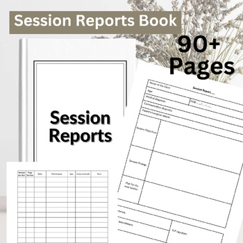 Preview of Session Reports Book for Therapists: Session Notes,Objectives,Plans(95 pages)