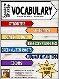 Session Sheets:  VOCABULARY (High School Edition)