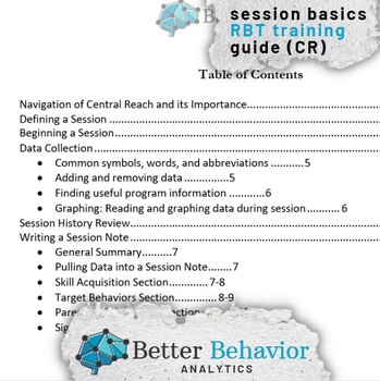 Preview of Session and Data Basics for RBTs