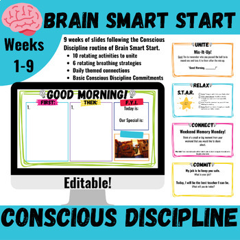 Preview of Set 1 Conscious Discipline Brain Smart Start ⏐ Morning Meeting ⏐ Rainbow Bright