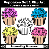 Cupcake Clipart PNG Images | Black and White Outline | Tra