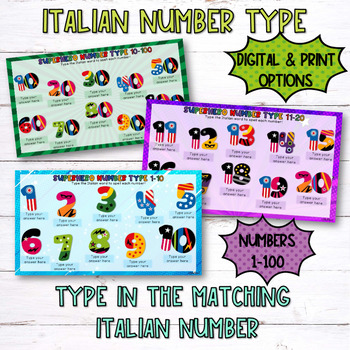 Italian Numbers 1-100 - Io ho Chi hai - I have who has - language