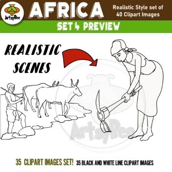 africa clip art black and white