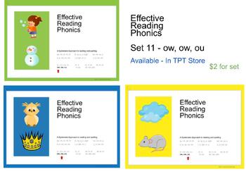 Preview of Set 11 ow, ow, ou - the complex code - Effective Reading Phonics
