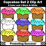 Rainbow Cupcake Clipart | Bakery Clip Art | Colorful | Set 2