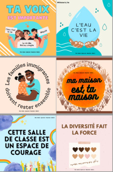 Preview of Set 2 - Social Justice/SEL posters for the French classroom