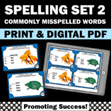 Spelling Words Vocabulary Activities Task Cards Commonly M
