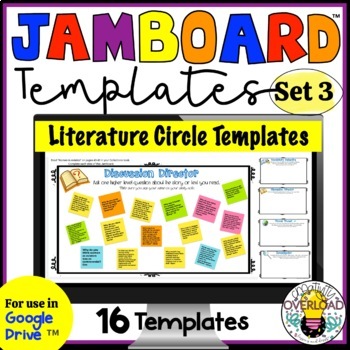Preview of Set 3 Google Jamboard Templates: 16 Reusable Literature Circle Templates
