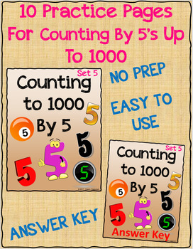 Counting to 1000 By 5 Worksheets - Set 5