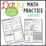 Set 5 JANUARY Daily Math Practice and Review Worksheets fo