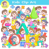Set Kids and Math clip art. Set A