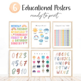 Set Of Educational Posters, 6 Homeschool Prints, Montessor