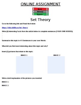 Preview of Set Theory (Math) Online Assignment