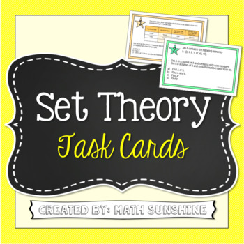 Preview of Set Theory with Venn Diagrams Task Cards Activity (And, Or, and Complement)