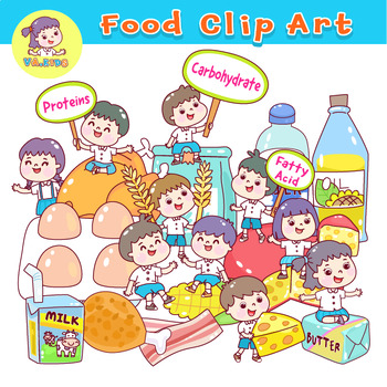 Preview of Set food clip art. Basic food groups.