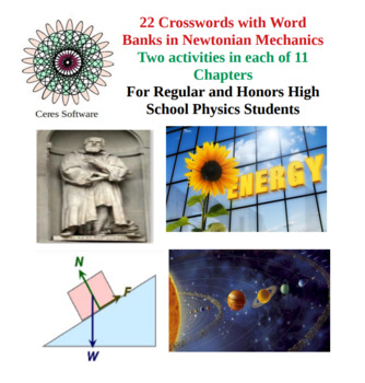 Preview of Newtonian Mechanics Bundle - High School Physics Crosswords with Word Banks