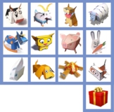 Set of 12 Printable PDF Farm Animal and Pets Paper Craft Activity