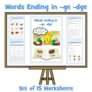 ge / dge Words - Words Ending in -ge / -dge -Set of 15 Differentiated