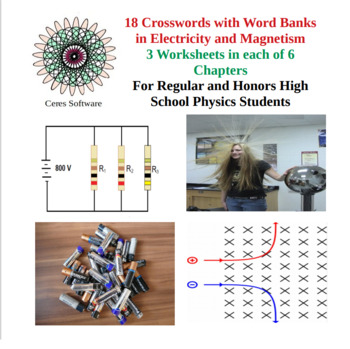 Preview of Electricity and Magnetism: Set of 18 Physics Matching Worksheets in pdf Format