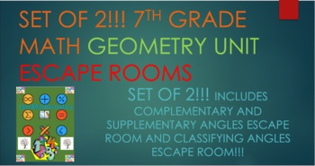Preview of Bundle 2 Escape Rooms!! (Classifying and Complementary and Supplementary Angles)