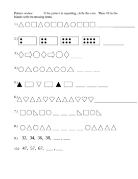 Set of 2 Growing and Repeating Pattern worksheets by Teachers in Love