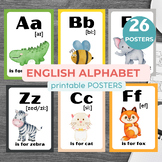 Set of 26 ALPHABET posters, English Alphabet, 26 Letter Po