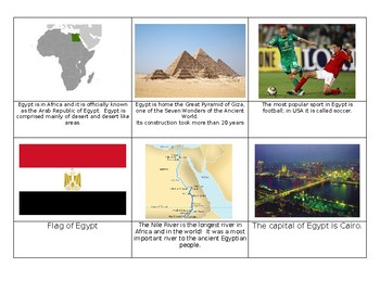 Preview of Set of 26 Egyptian fact cards/Match with Safari Egyptian Toob