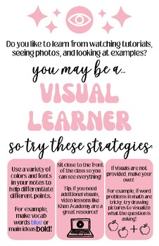 Preview of Set of 3 Learning Style Posters Retro Pastel