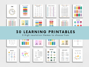 Preview of Set of 30 Resourceful Educational Posters - Multicolour Theme