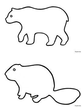 Preview of Set of 36 Black & White Outlines/Shadow Puppet Templates