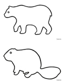 Set of 36 Black & White Outlines/Shadow Puppet Templates