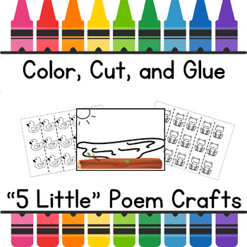 Preview of Set of 4 "5 Little" Poem Printable Crafts