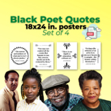 Set of 4 Black Poet Quote Posters for Classroom Decor / Re